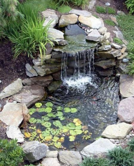 Pond waterfall