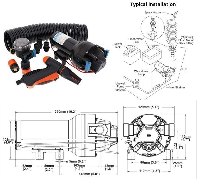jabsco hotshot hd6 washdown saltwater pump kit 12v 70psi Water Pumps Now