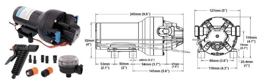 jabsco hotshot parmax hd5 J20 248 12v deck wash pump kit Water Pumps Now