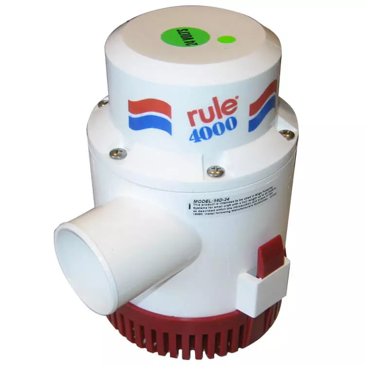 Rule 4000 24v submersible high flow marine grade bilge water transfer pump