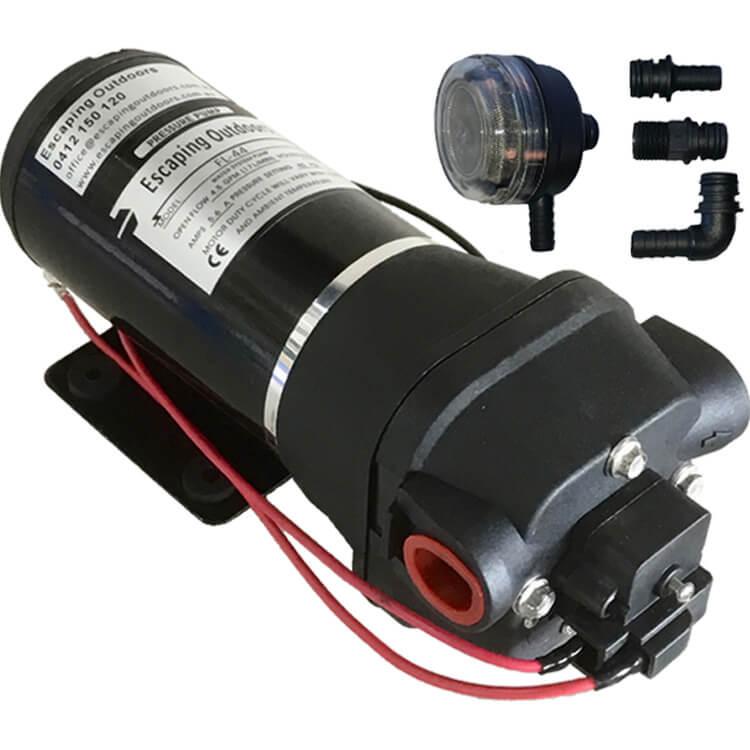 Escaping Outdoors FL44BP 24v caravan water pump with base plate