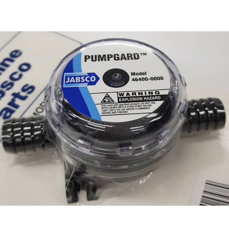 Jabsco J21-112 water pump pumpgard strainer with two 20mm hose barbs