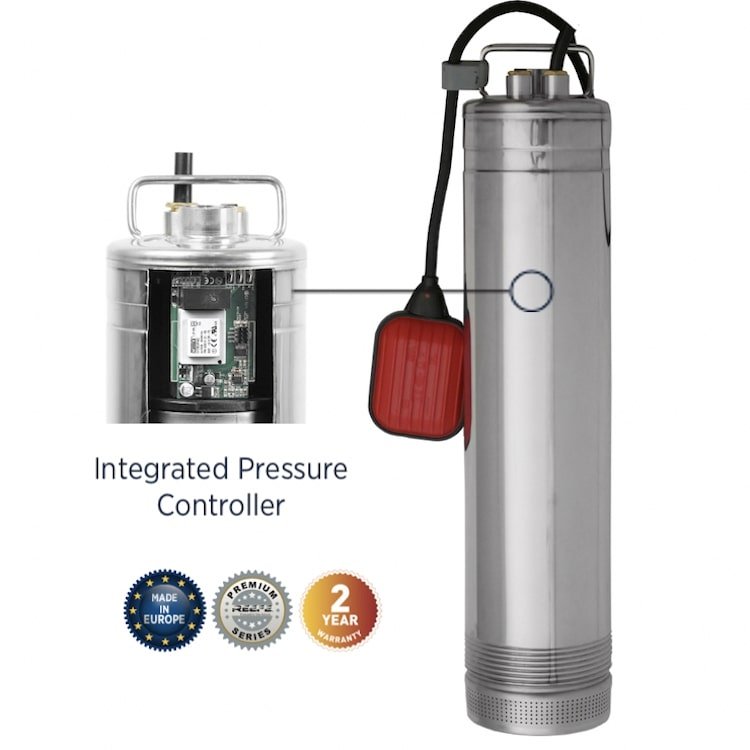 Reefe RPS34E multistage submersible water pressure pump w integrated pressure controller